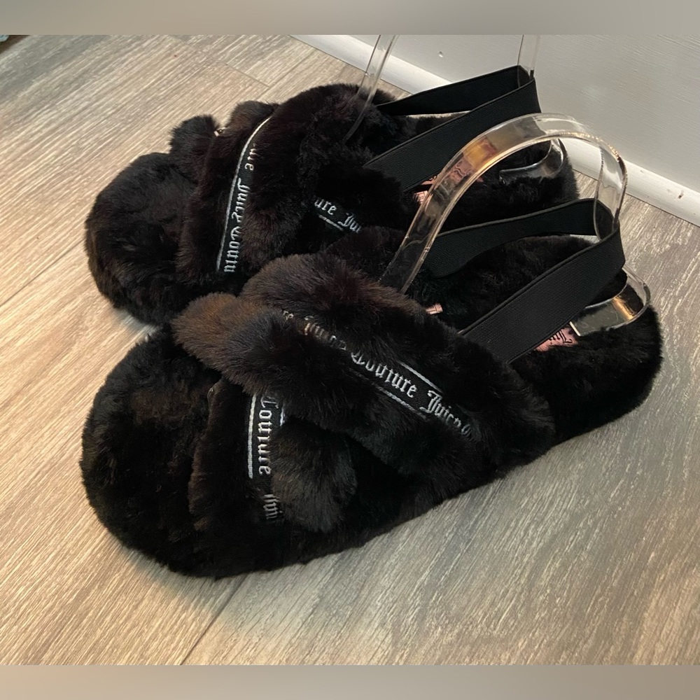Juicy Couture- Goody Black Slippers Women’s Size 8